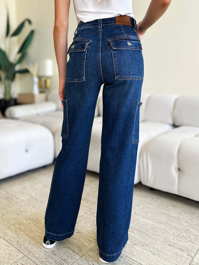 Hazel Blues® |  Judy Blue High Waist Straight Cargo Jeans