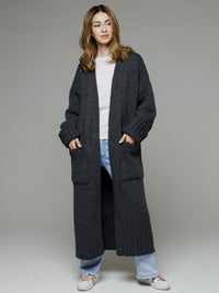 Hazel Blues® |  Pocketed Open Front Dropped Shoulder Cardigan