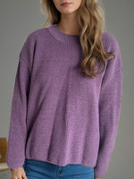 Hazel Blues® |  Solid Color Round Neck Long Sleeve Sweater