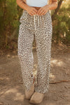 Hazel Blues® |  Brown Leopard Drawstring Elastic Waistband Loose Pants