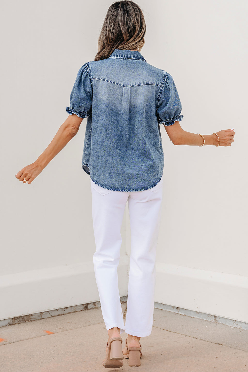 Hazel Blues® |  Denim Darling Shirt | Denim Button Front Shirt