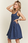 Hazel Blues® |  ADORA Smocked Back Square Neck Denim Dress