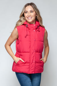 Hazel Blues® |  Snobbish Snap and Zip Closure Hooded Vest