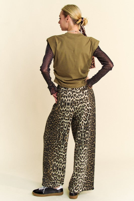 Hazel Blues® |  Davi & Dani Leopard Wide Leg Pants