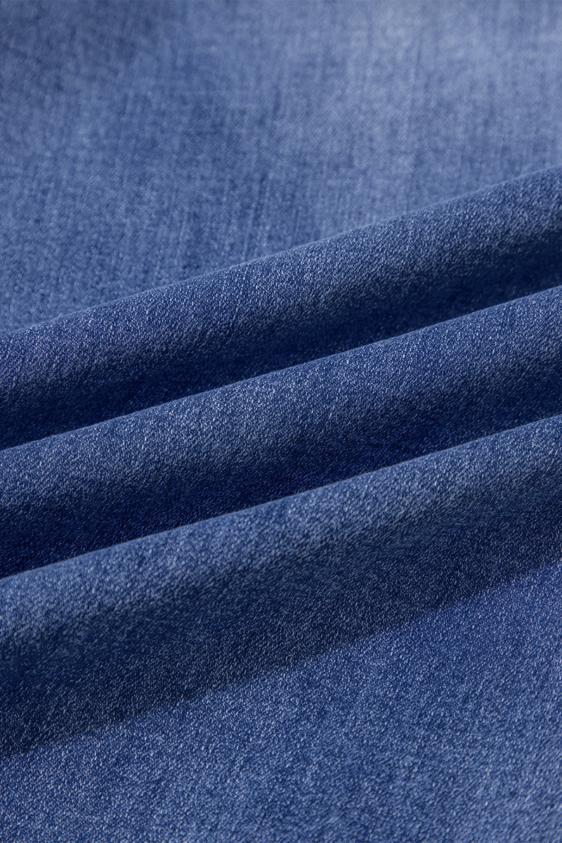 Hazel Blues® |  Beau Blue Tailored Center Seam Detail Straight Loose High Rise Jeans