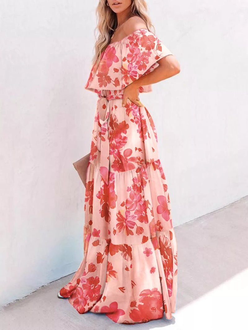 off shoulder tiered maxi dress Spandex 4% Lining Material Size:4 US (36 EU) Collection_Rhea Blazer Dress Always Sweet Corset Mini