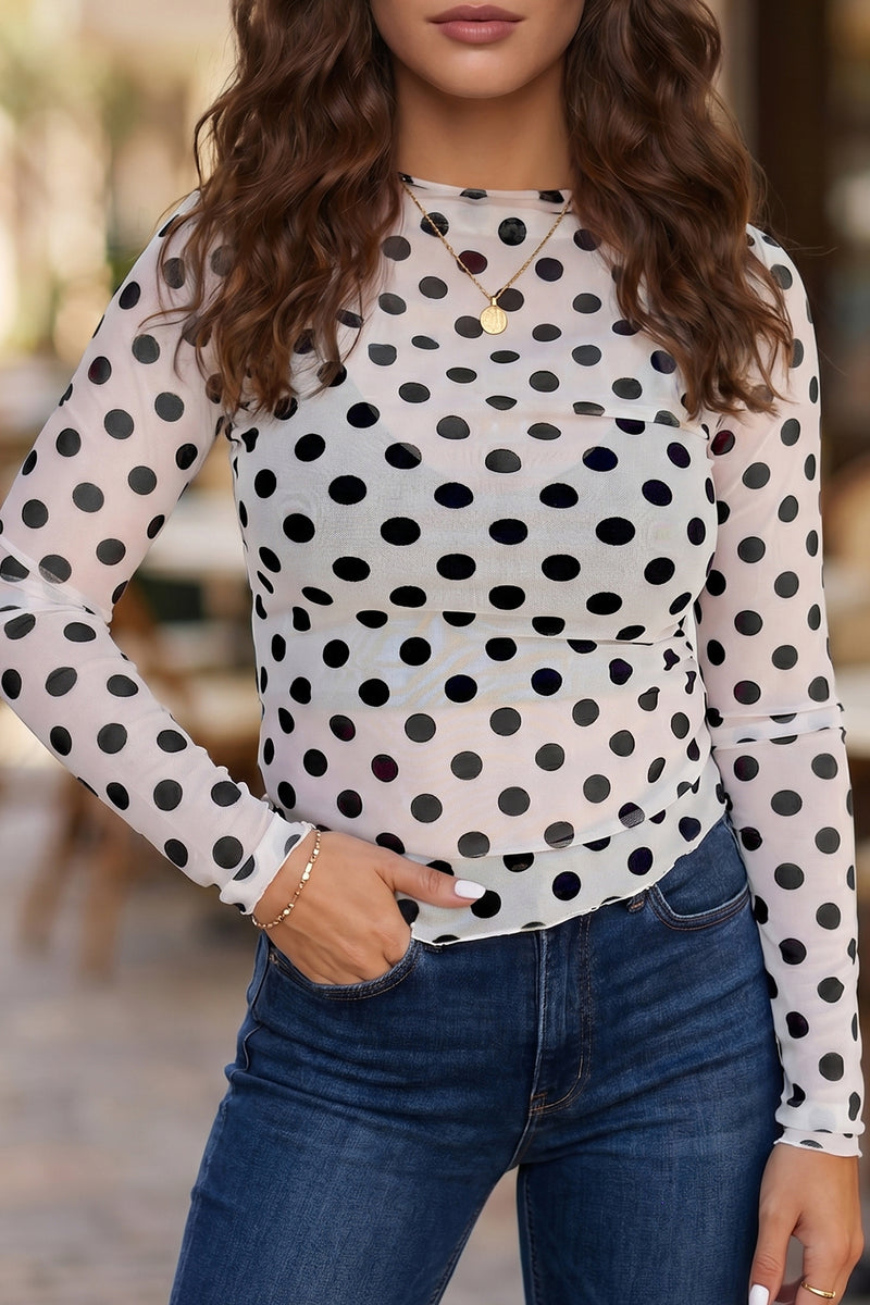 トップス draw drawers polka dots 2way Tops Hazel Blues® | Dot Darling Top | Polka Dot Top