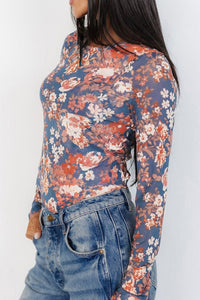 Hazel Blues® |  Floral Round Neck Long Sleeve T-Shirt