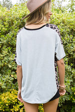 Hazel Blues® |  Leopard Bow Round Neck Half Sleeve T-Shirt