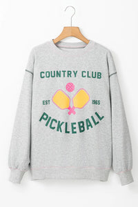 Hazel Blues® |  Pickleball Round Neck Dropped Shoulder Sweatshirt