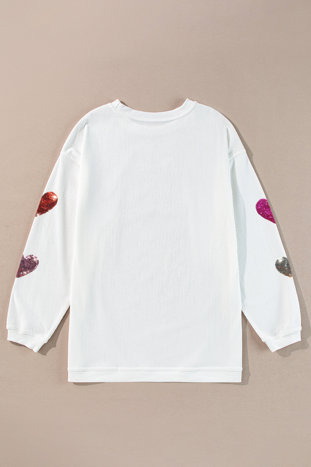 Hazel Blues® |  Valentine’s Day Sequin Heart Round Neck Long Sleeve Sweatshirt