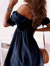Hazel Blues® |  Ruffled Off-Shoulder Short Sleeve Dress