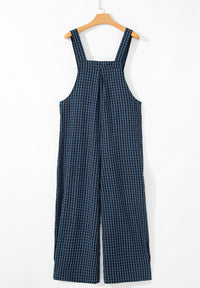 Hazel Blues® |  Plaid Wide Strap Wide Leg Overalls