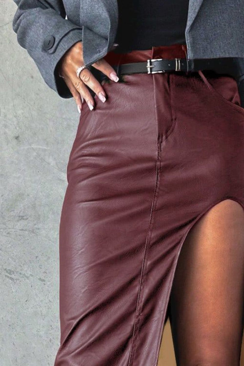 Hazel Blues® |  Slit Midi Skirt with Pockets