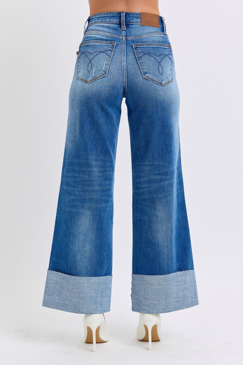 Hazel Blues® |  Judy Blue Distressed High Waist Wide Leg Jeans