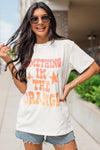 Hazel Blues® |  White SOMETHING IN THE ORANGE Graphic Crew Neck T Shirt
