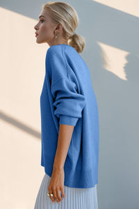 Hazel Blues® |  Basic Bae Round Neck Dropped Shoulder Sweater