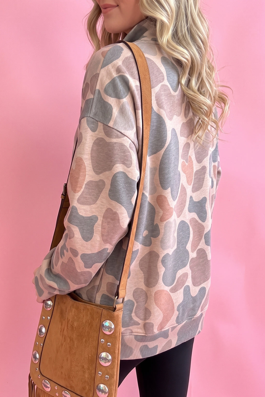Desert Rose Camo Half-Snap Sweatshirt