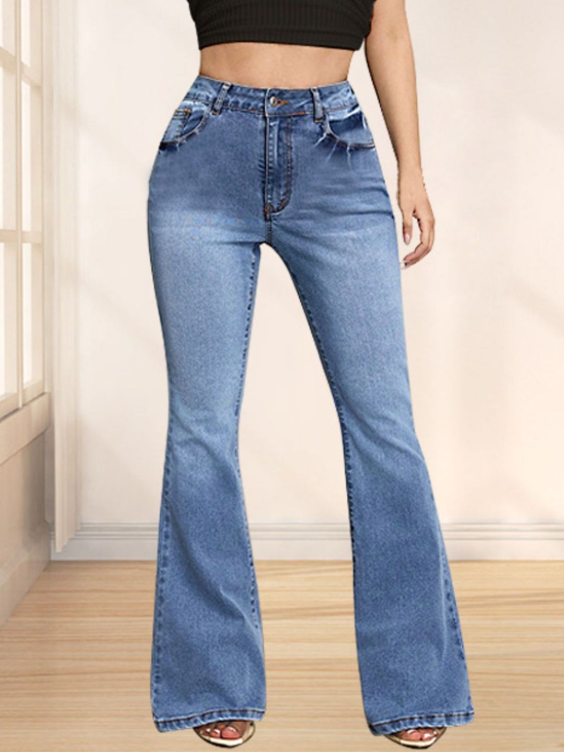 Hazel Blues® |  Bow Back Flare Jeans