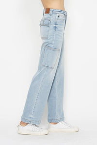 Hazel Blues® |  Judy Blue High Waist Straight Cargo Jeans