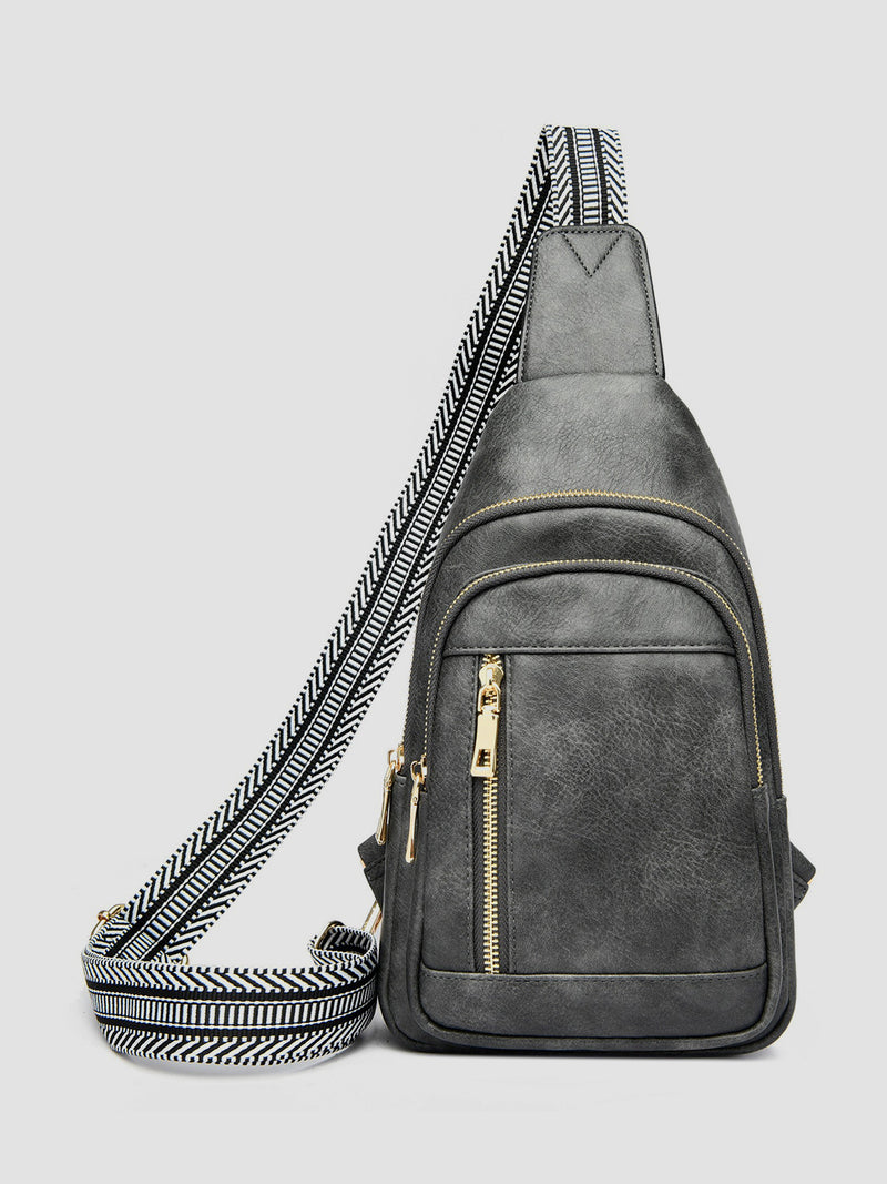 Hazel Blues® |  PU Leather Adjustable Strap Crossbody Bag