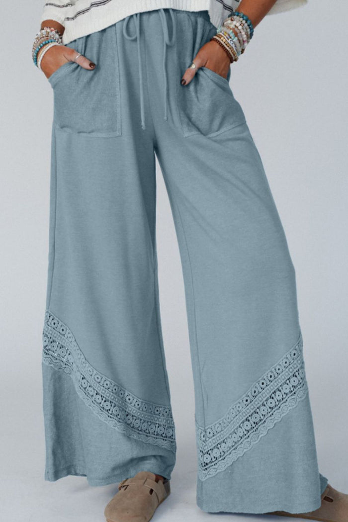 Hazel Blues® |  Lace Detail Wide Leg Pants