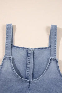 Hazel Blues® |  Wide Strap Denim Overalls with Pockets