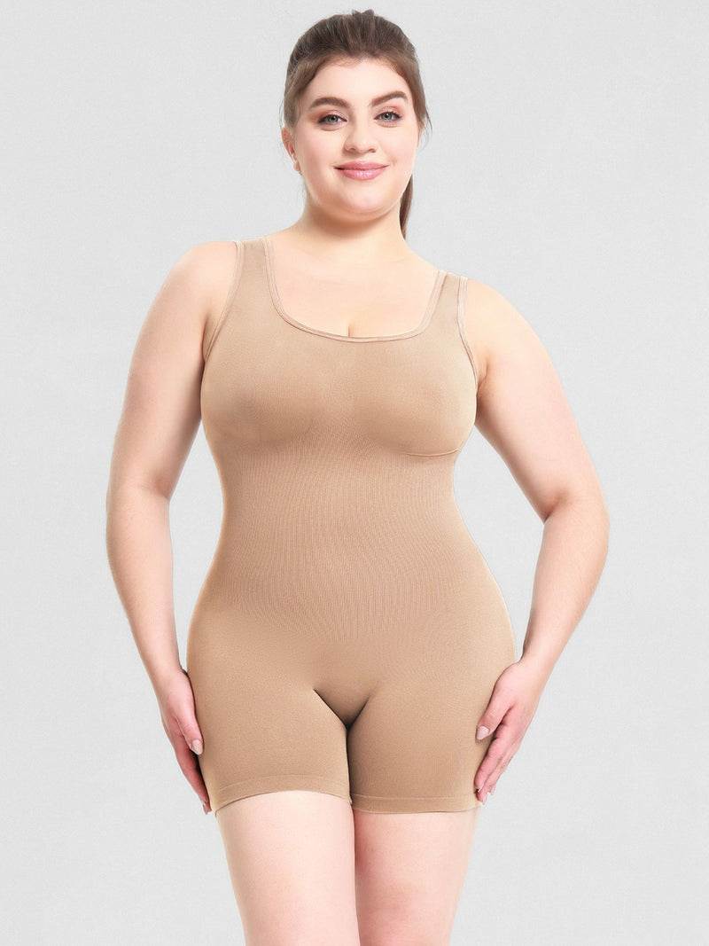 Hazel Blues® |  Scoop Neck Wide Strap Shaping Romper