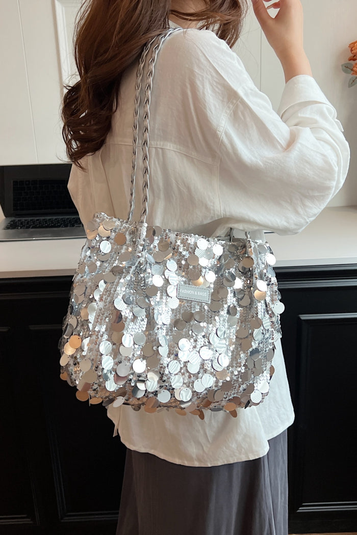 Hazel Blues® |  Sequin Braided Strap Shoulder Bag