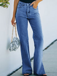 Hazel Blues® |  Side Slit Jeans with Pockets