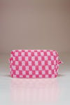 Hazel Blues® |  Zenana Checkered Pattern Knitted Cosmetic Pouch