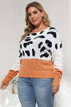 Hazel Blues® | Leopard Round Neck Long Sleeve Sweater