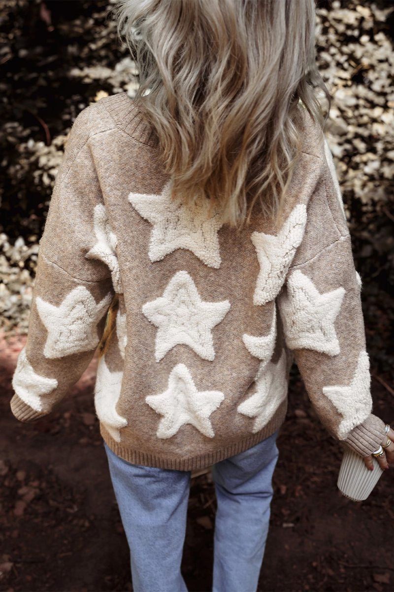 Hazel Blues® |  Star Button Up Long Sleeve Cardigan