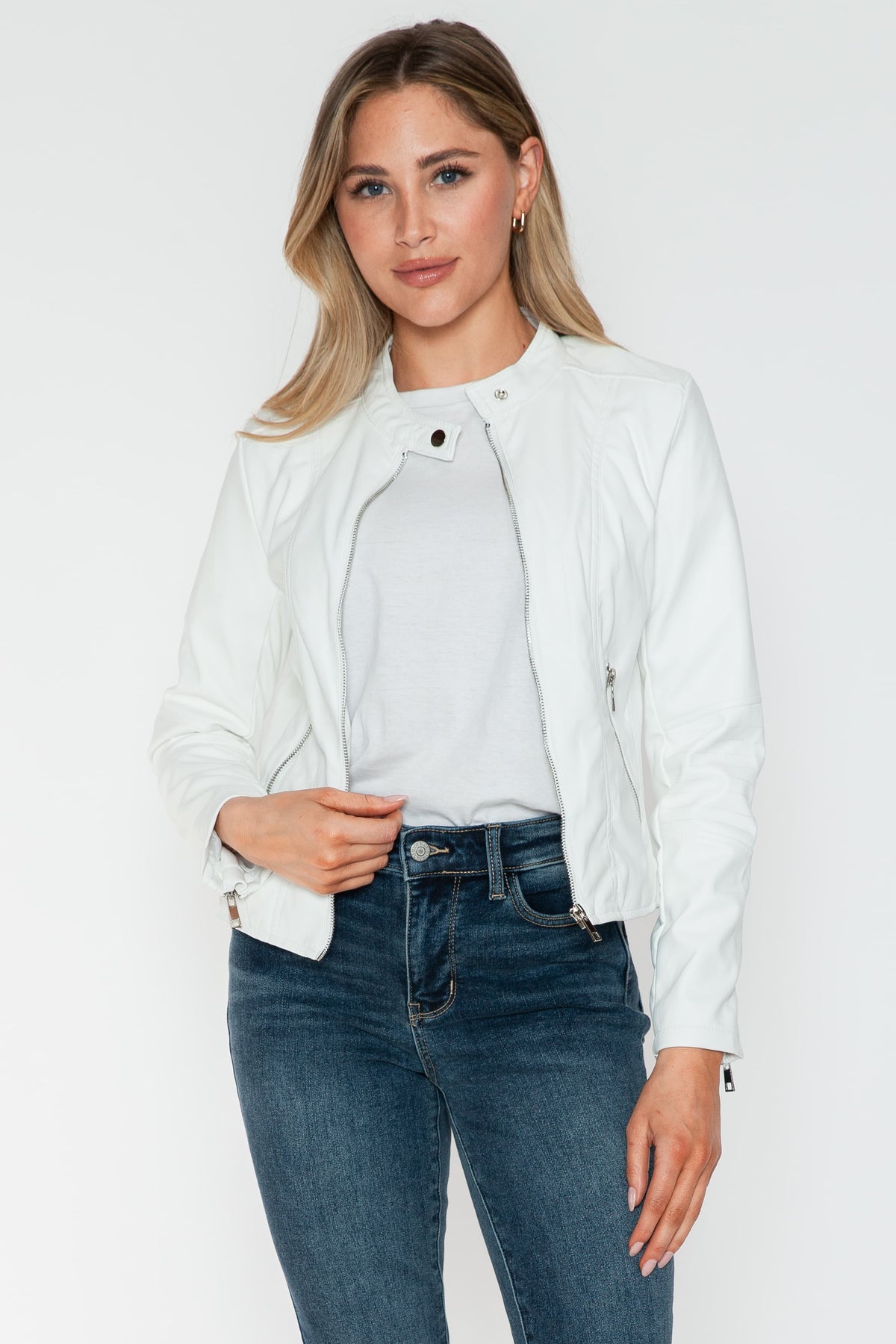 Hazel Blues® |  Snobbish PU Leather Zip Up Jacket with Pockets