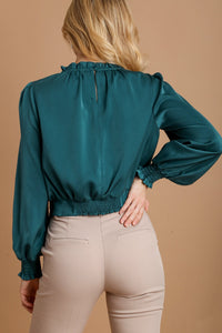 Hazel Blues® |  Umgee Frill Tied Hem Long Sleeve Blouse