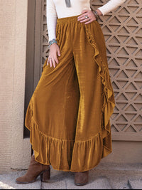 Hazel Blues® |  Slit Ruffled Wide Leg Pants