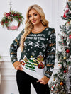 Hazel Blues® |  Graphic Round Neck Long Sleeve Sweater