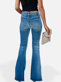 Hazel Blues® |  Button Fly Bootcut Jeans with Pockets