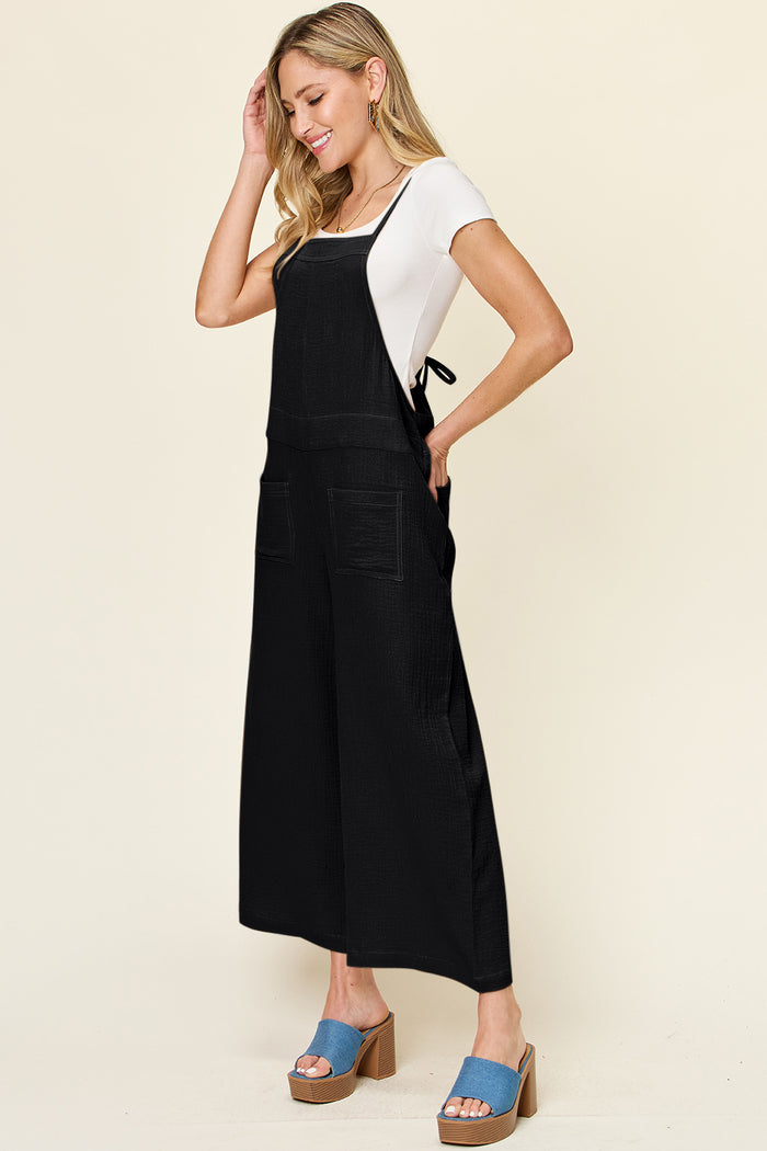 Hazel Blues® |  Double Take Texture Sleeveless Wide Leg Overall