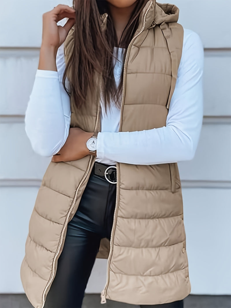 Hazel Blues® |  Zip Up Hooded Vest Coat