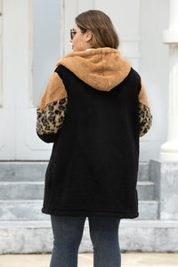 Hazel Blues® | Leopard Zip Up Hooded Outerwear