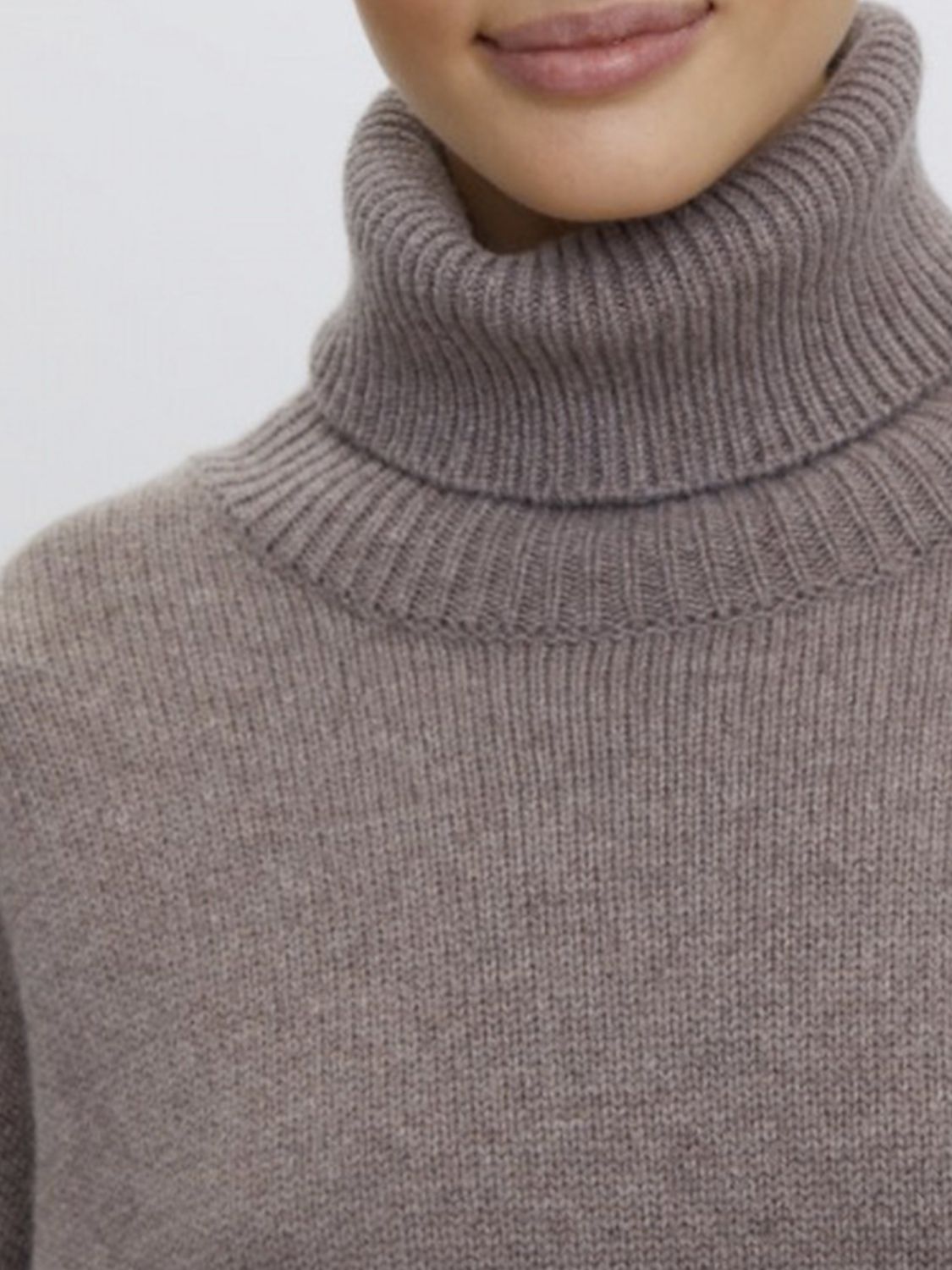 Hazel Blues® |  Ribbed Detail Turtleneck Dropped Shoulder Sweater