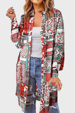 Hazel Blues® |  Printed Button Up Long Sleeve Cardigan