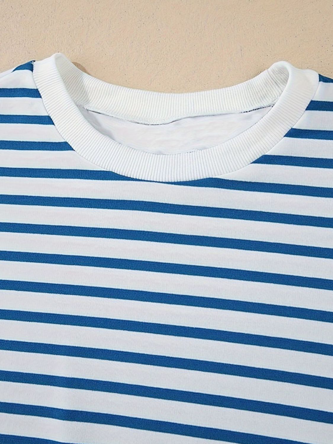 Hazel Blues® | Striped Round Neck Long Sleeve Sweatshirt