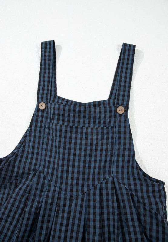 Hazel Blues® |  Plaid Wide Strap Wide Leg Overalls