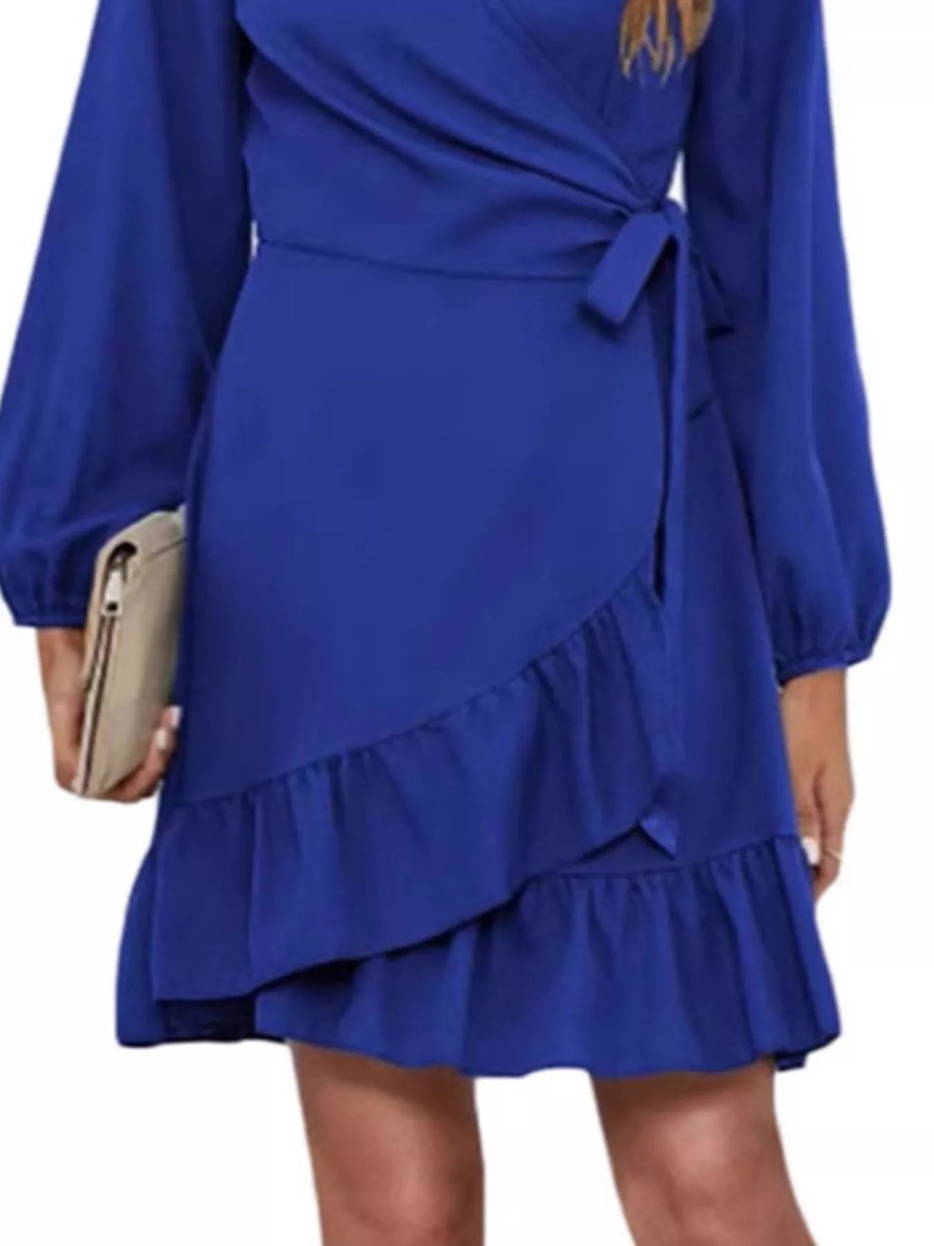 hazel wrap frill midi dress Hazel Blues