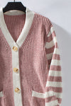 Hazel Blues® |  Striped Button Up Long Sleeve Cardigan