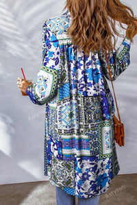 Hazel Blues® |  Printed Button Up Long Sleeve Cardigan