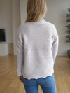 Hazel Blues® |  Cable-Knit Mock Neck Dropped Shoulder Sweater