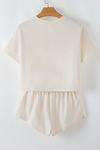 Hazel Blues® |  Beige Game Day Graphic Tee and Skort 2 Piece Set